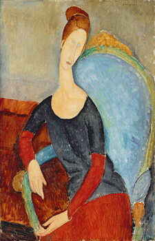 Poster Mme Hebuterne in a Blue Chair