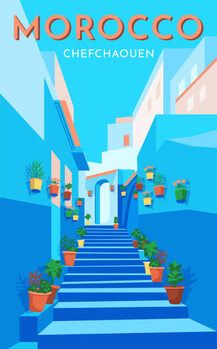 Poster Morocco travel retro poster, vintage banner.