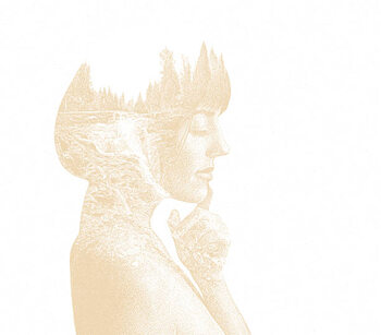 Poster Multiple Exposure of young woman and