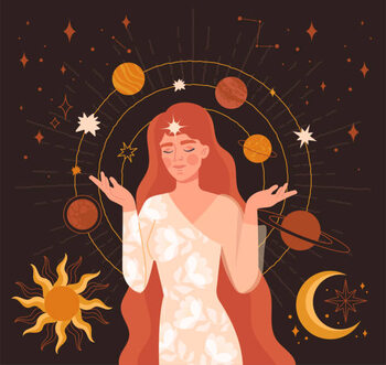 Poster Mystical vintage style hand drawing