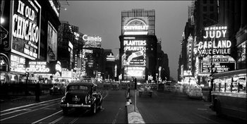 New York - Times Square illuminated by large neon advertising signs Art Print