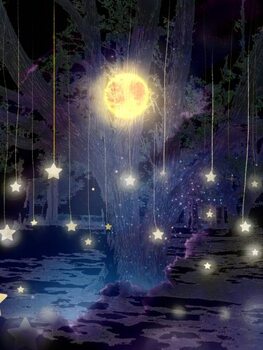 Poster Night sky with sea of clouds