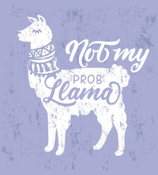 Poster No my probllama motivational vector illustration