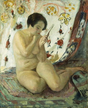 Poster Nude Sat with a Mirror; Nu Assis au Miroir, 1925-1930