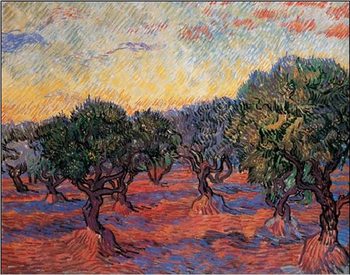 Olive Grove: Orange Sky, 1889 Art Print