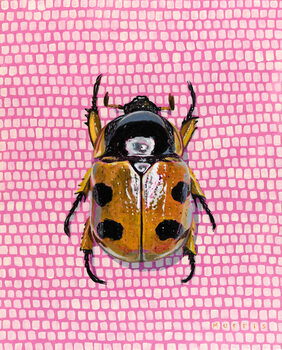 Poster On pink squares, c.2024