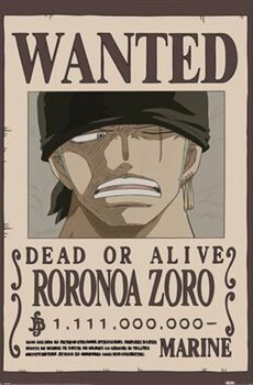 Poster One Piece - Wanted Zoro