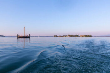 Poster Panoramic view of Fraueninsel Island and