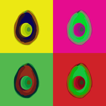 Poster Pop Art Avocado Vector