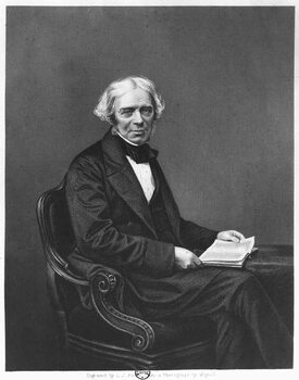 Canvas Print Portrait of Michael Faraday (1791-1867) engraved by D.J. Pound from a photograph (engraving)