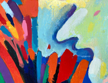 Poster Rainbow artwork close up. Templates of