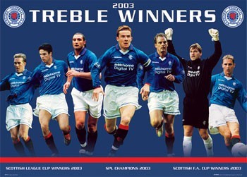 Poster Rangers - treble winners