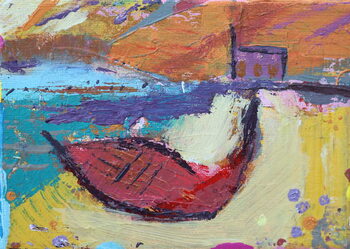 Poster Red boat Iona
