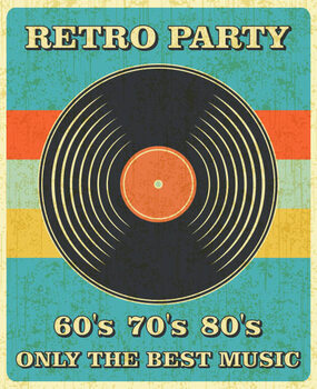 Poster Retro Music and Vintage Vinyl Record