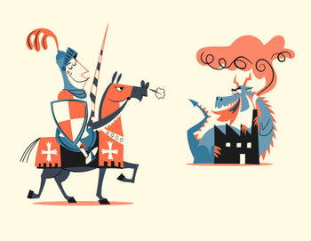 Poster retro style cartoon vector illustration -