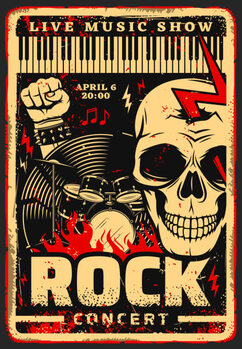 Poster Rock music festival concert vector poster