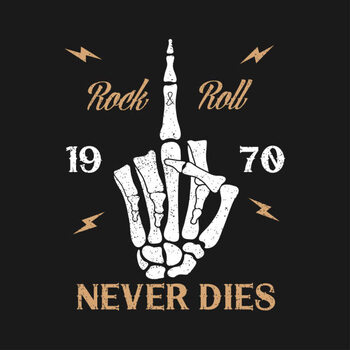 Poster Rock-n-Roll music grunge typography for t-shirt.