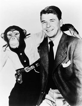 Canvas Print Ronald Reagan And Bonzo, Hollywood, California, 1951