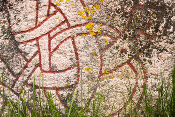 Poster Runic letters on a stone