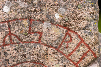 Poster Runic letters on a stone