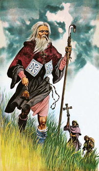 Плакат Saint Patrick takes God's message across Ireland on foot