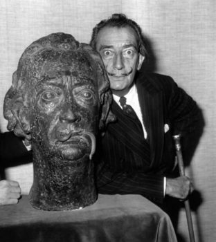 Poster Salvador Dali With his Bust By Georges Boulogne, at Falvart
