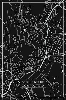 Poster Santiago de Compostela black
