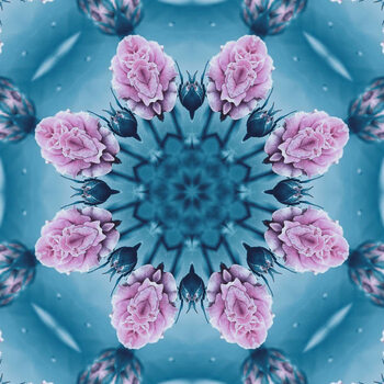 Poster Seamless kaleidoscopic mosaic pattern background