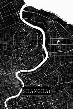 Canvas Print Shanghai black
