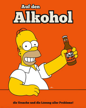 Poster SIMPSONS - homer alkohol