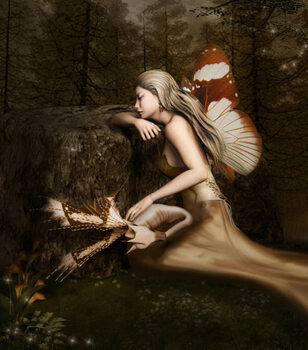 Poster Sleeping beauty in the middle of the forest