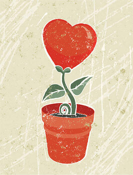 Poster Small seedling with Heart Flower