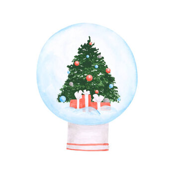Poster Snow globe isolated on a white