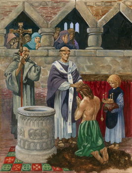 Плакат St Augustine baptising King Ethelbert