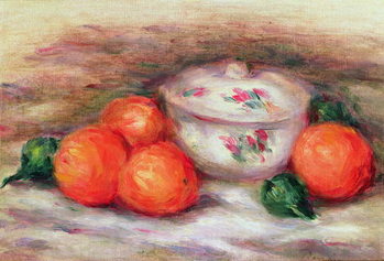 Poster Still life with a covered dish and Oranges
