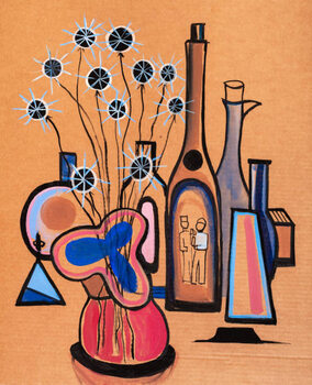 Poster still life with dry plants