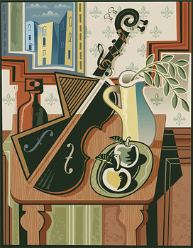 Poster Still life with music