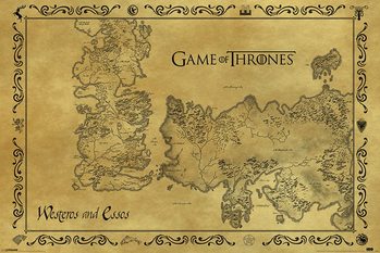Poster The Game Of Thrones - A Guerra dos Tronos mapa Antigo