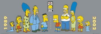 Poster THE SIMPSONS - then & now
