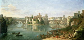 Canvas Print The Tiberian Island in Rome, 1685
