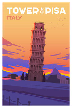 Poster The tower of Pisa. Time to travel.