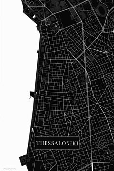 Canvas Print Thessaloniki black