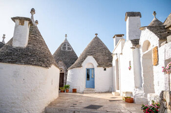 Poster Traditional Apulian Trulli houses. Apulia, Italy