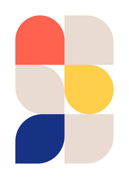 Плакат Trendy bauhaus pattern poster. Vector geometric