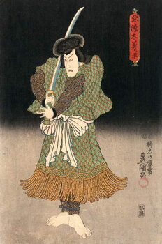 Poster Ukiyo-e Print of an Actor Playing a Samurai by Kunisada