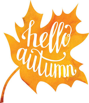 Poster Vector illustration with lettering Hello autumn