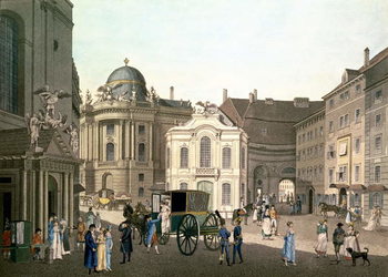 Canvas Print View of Michaelerplatz showing the Old Burgtheater