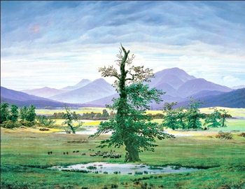 Village Landscape in Morning Light - The Lone Tree, 1822 Art Print
