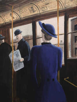 Poster Vintage Woman Streetcar Passenger