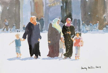 Poster Visiting the Mosque, Damascus, Syria, 2019